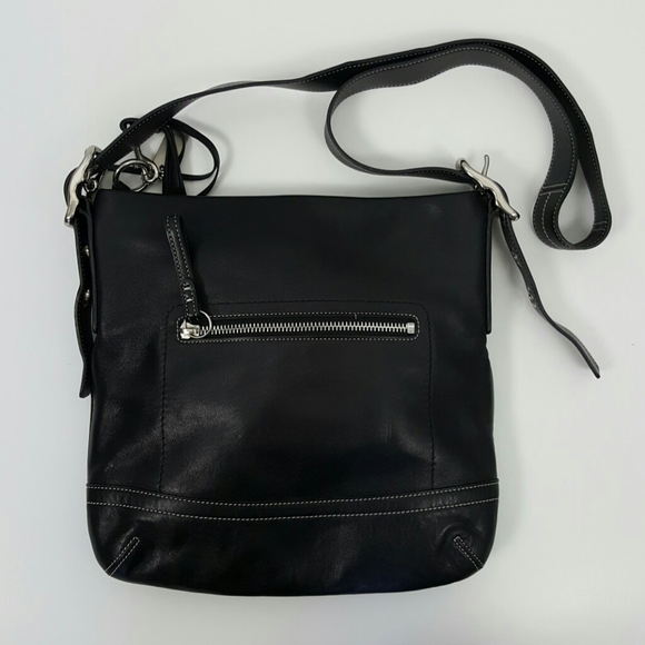 Coach Slim Soho black leather purse crossbody  bag - Picture 2 of 7
